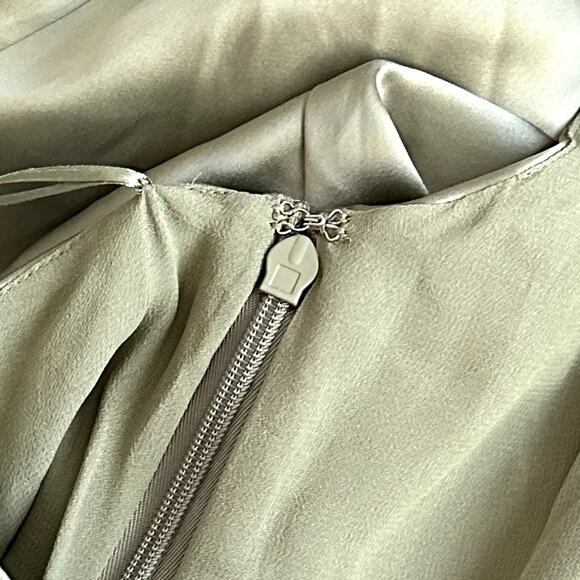 Reformation Kavi Satin Dress Artichoke - Picture 11 of 13